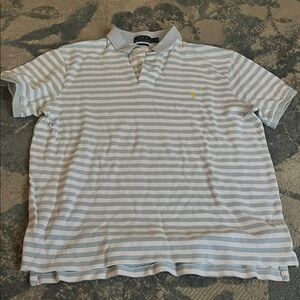 Polo by Ralph Lauren Light Gray Striped Polo Shirt